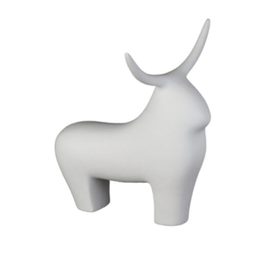 Toro cerámica blanco arenado