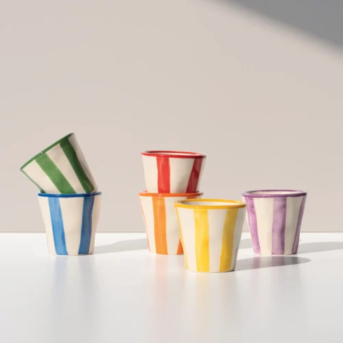 Set 6 Vasos Café Righe