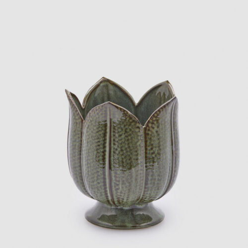 Jarrón green tulip mediano