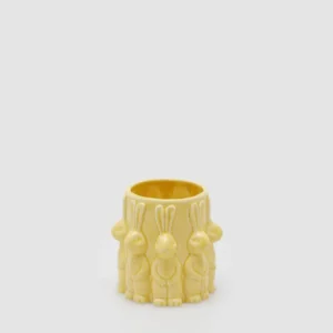 jarron-pascua-ceramica-conejitos-amarillo