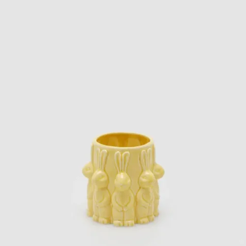 jarron-pascua-ceramica-conejitos-amarillo