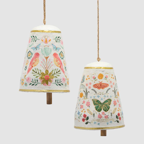 campana-colgante-floral-papel-mache